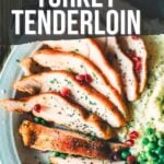 Pinterest image for smoked turkey tenderloin.