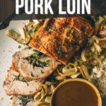 Stuffed pork loin pinterest image.