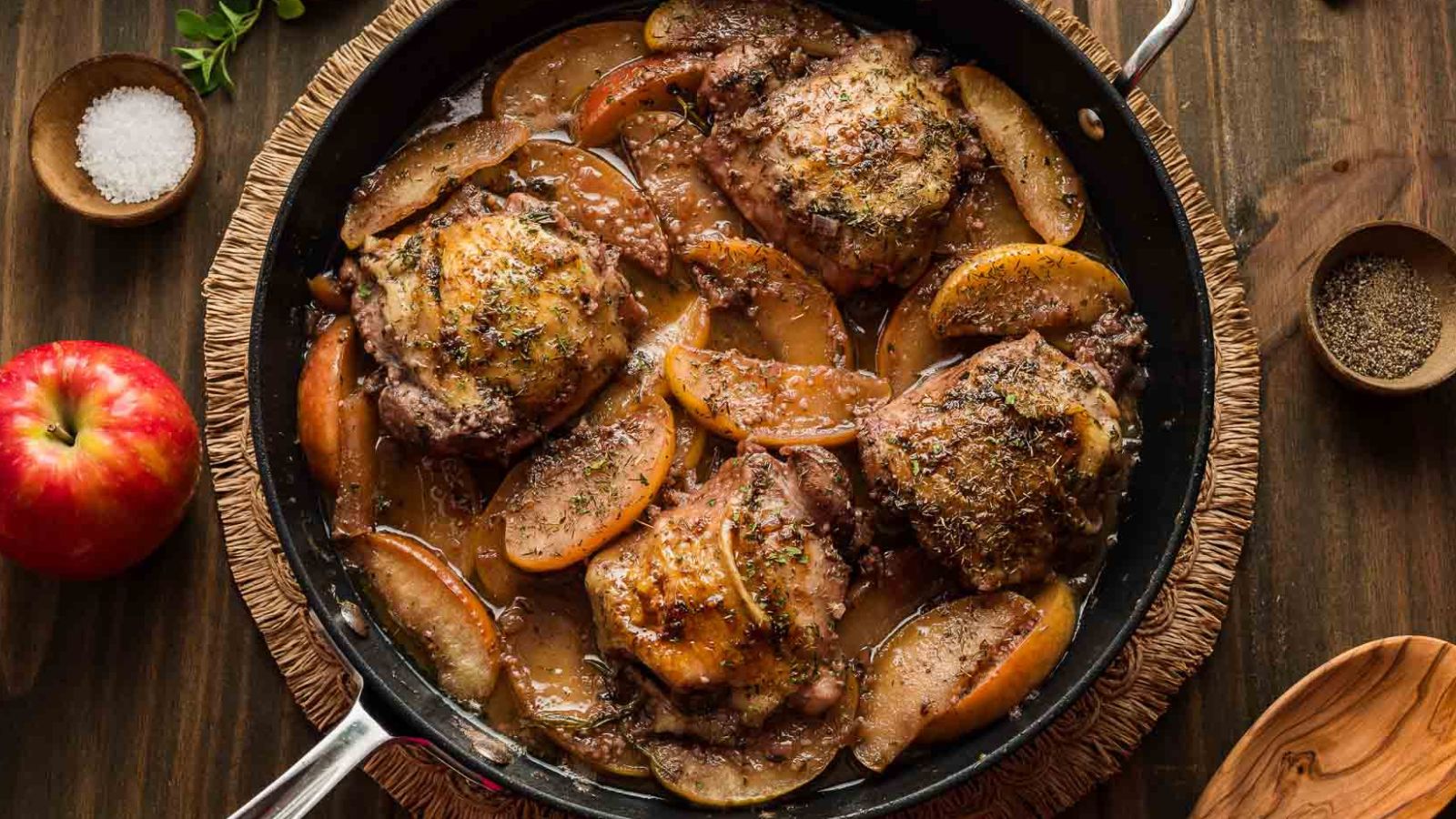 Apple Cider Chicken Thighs (Easy One-Skillet Dinner)