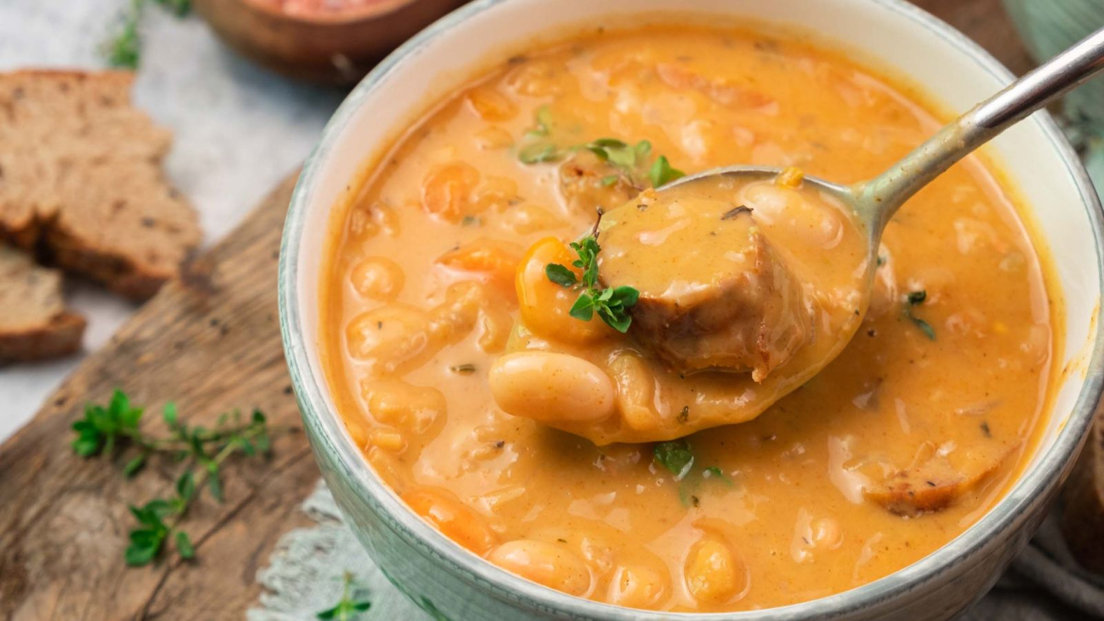 Creamy White Bean Soup with Sausage