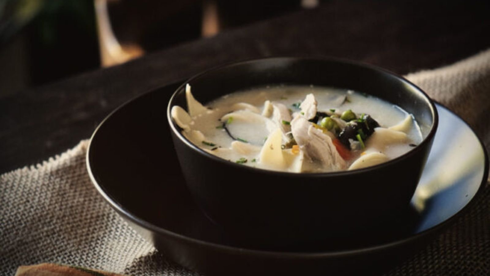 Creamy chicken noodle soup slow cooked until rich and comforting.