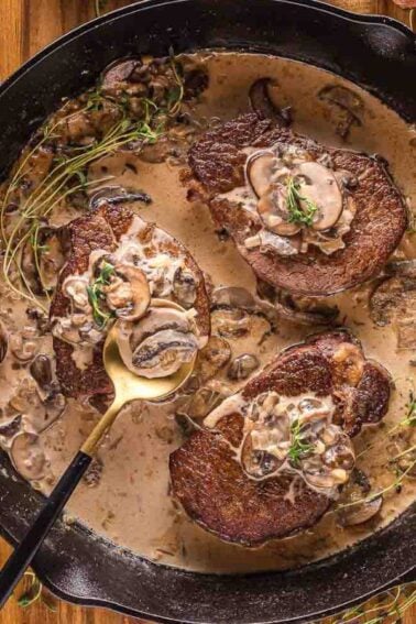 creamy mushroom steak
