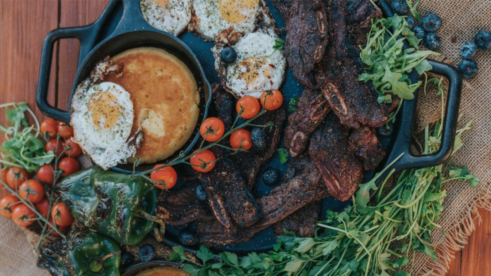 Korean short ribs grilled with caramelized marinade coating.