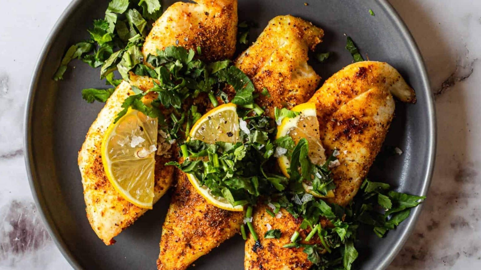 Air fryer spiced tilapia fillets.