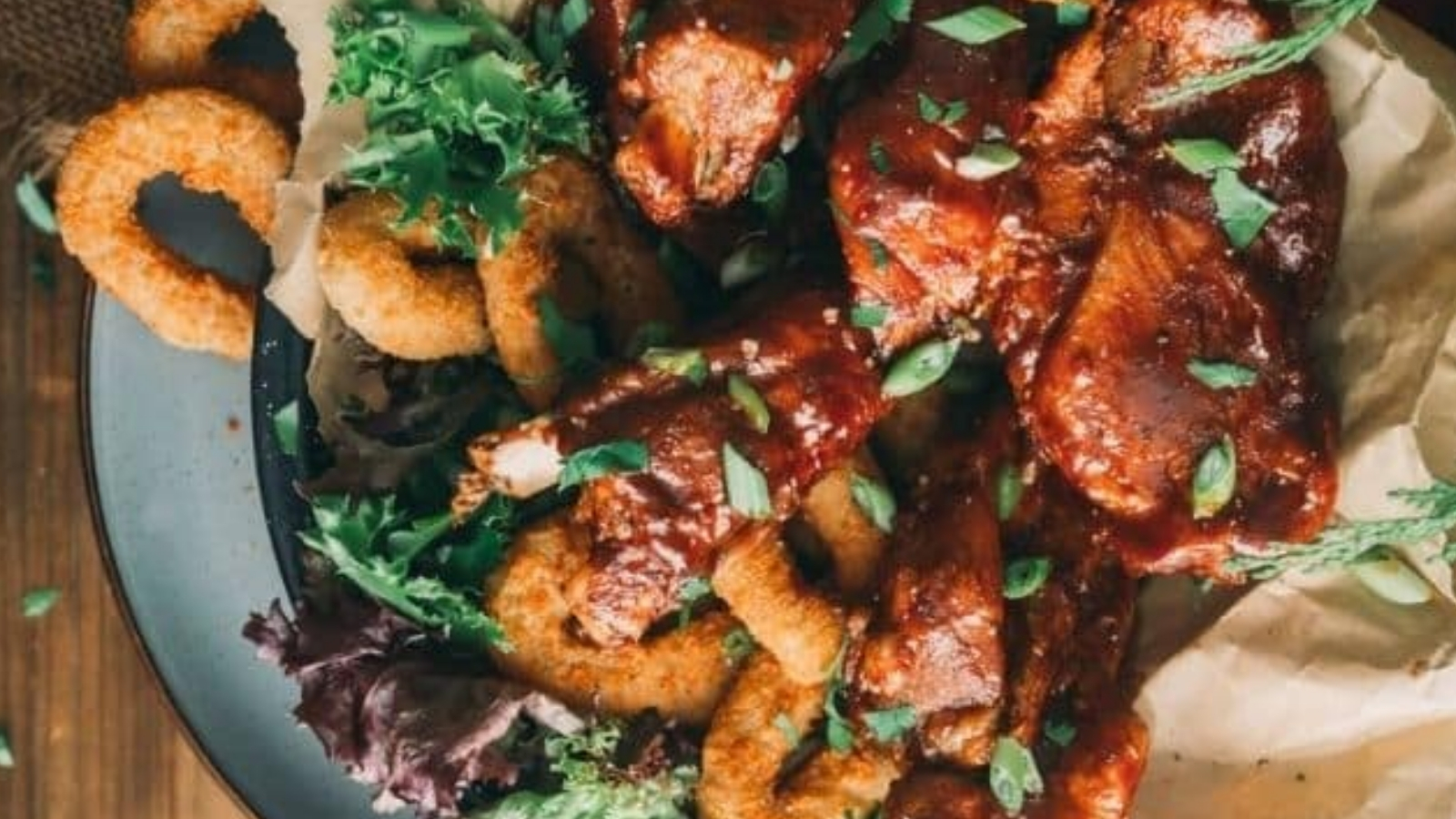 Country style ribs pressure cooked tender and glazed in sauce.