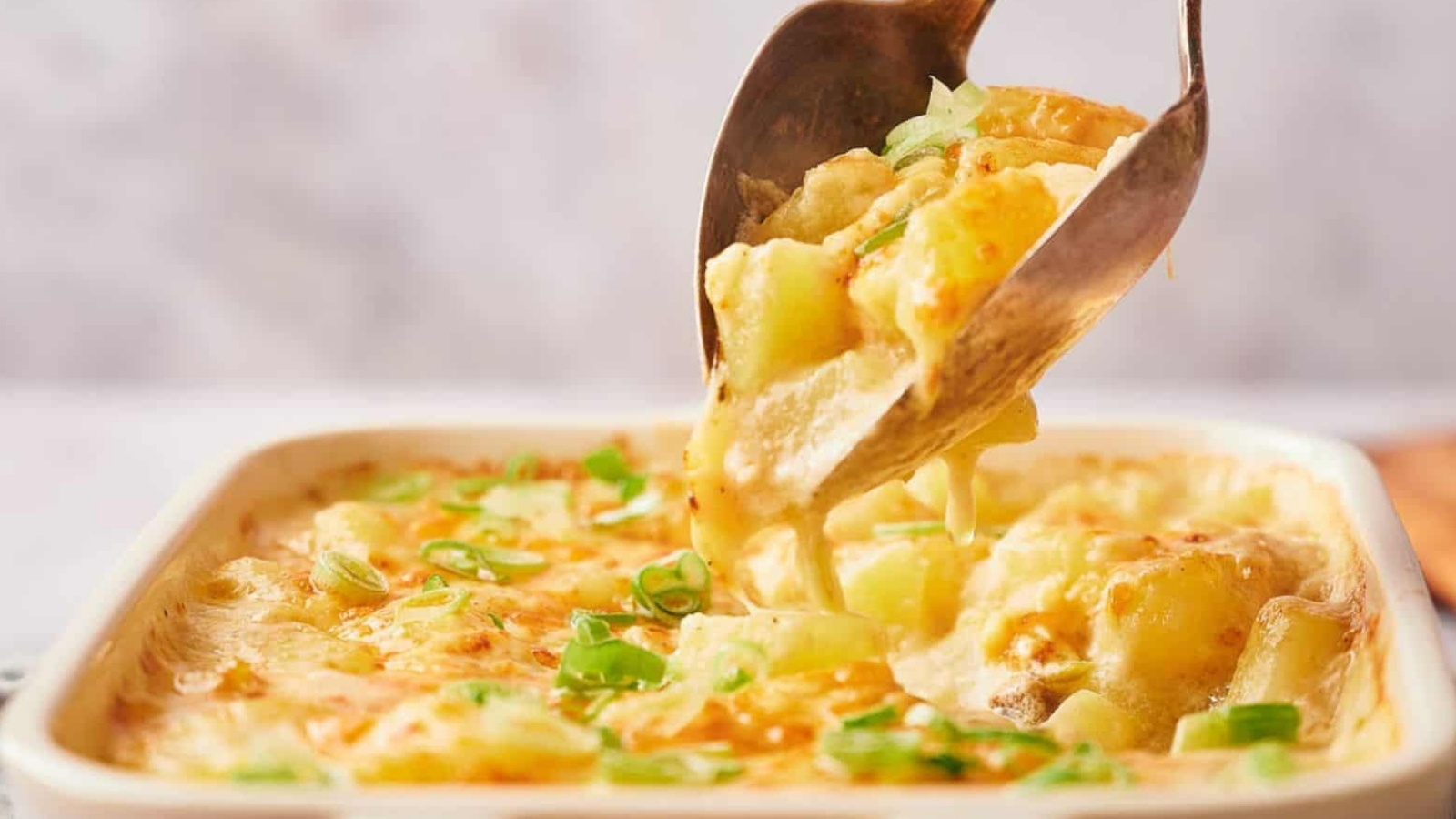 Potato Casserole being served.