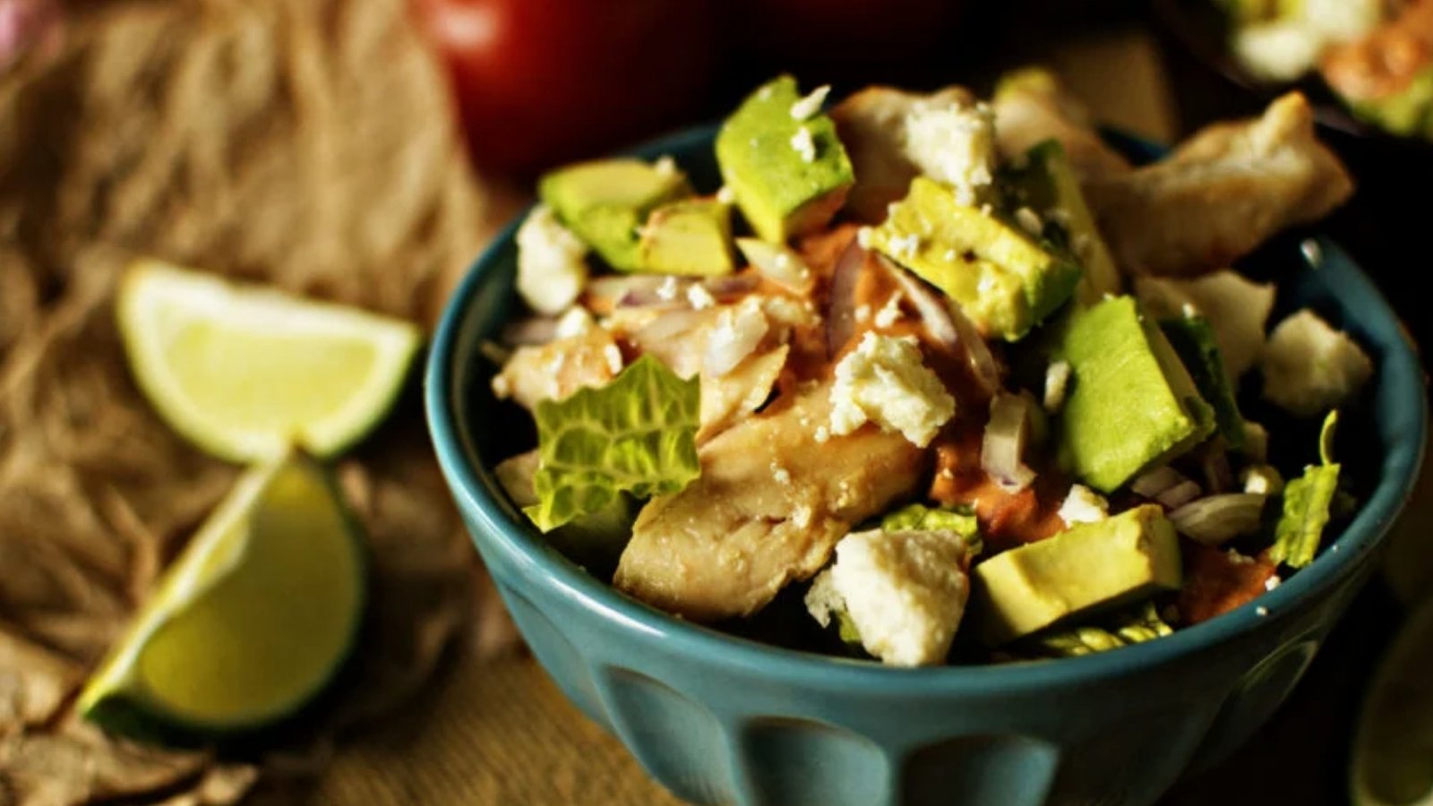 Chicken bowls with salsa served in portions for two.