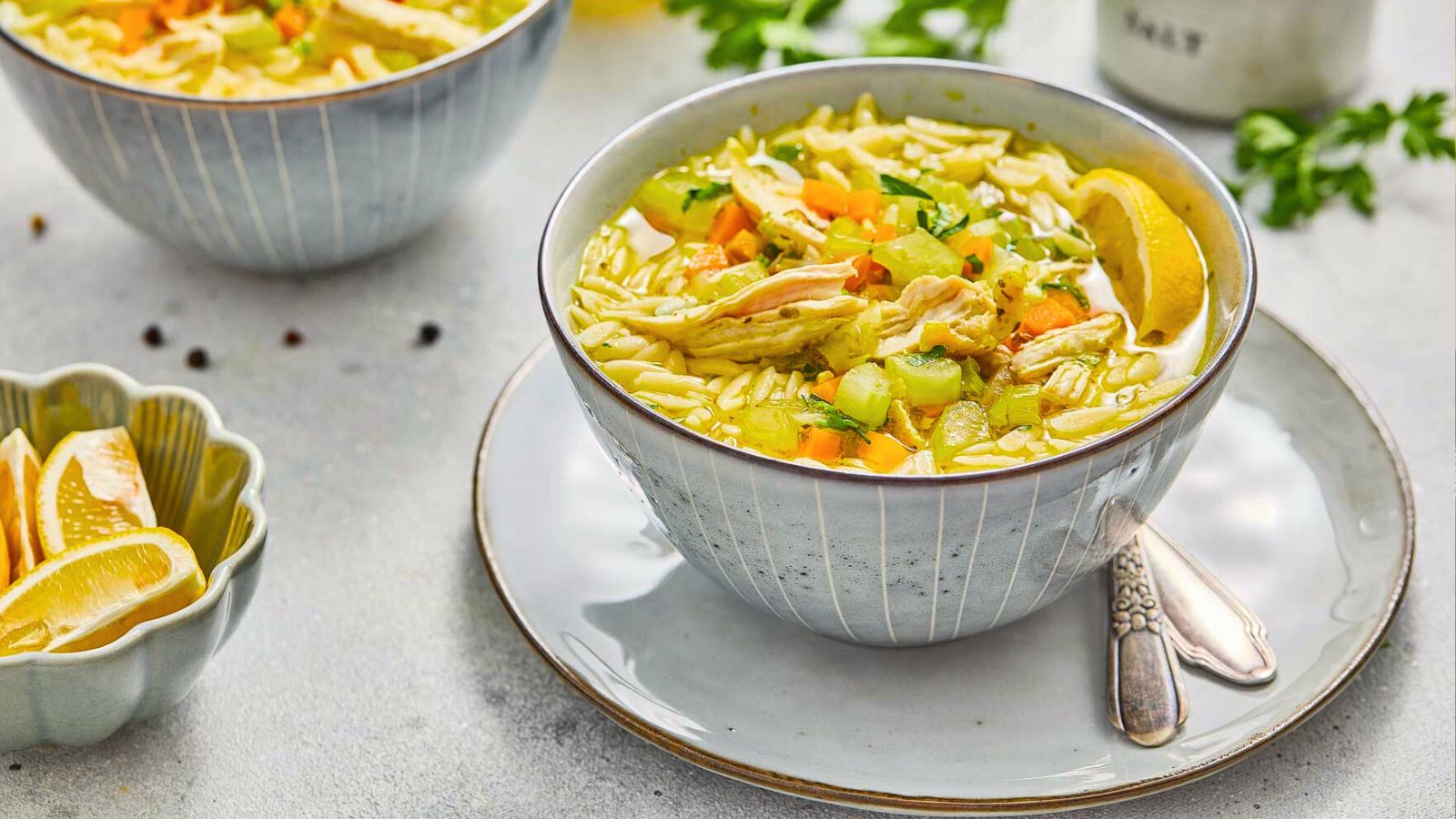Lemon Chicken Orzo Soup