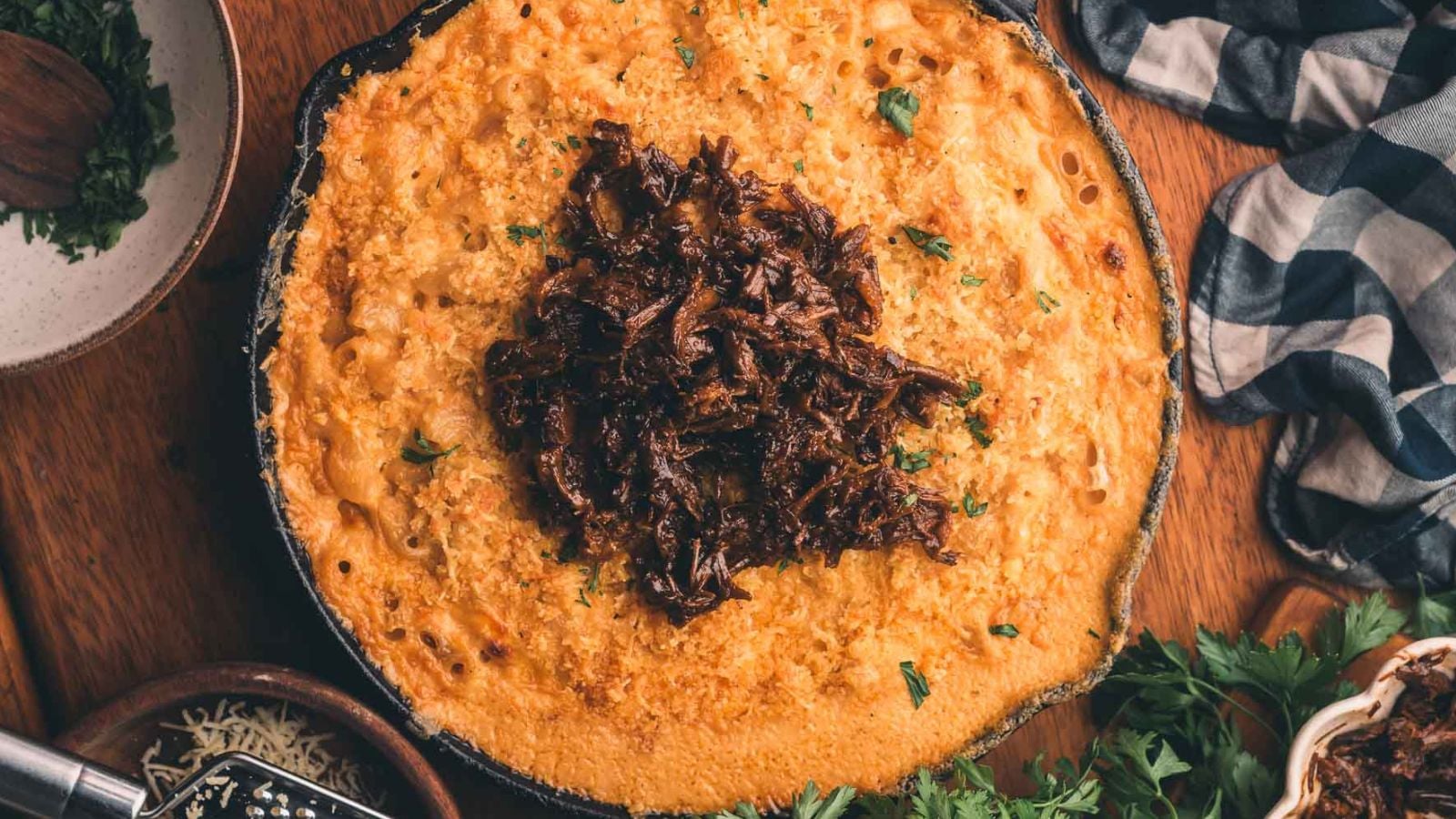 Skillet Mac and Cheese with Braised Beef